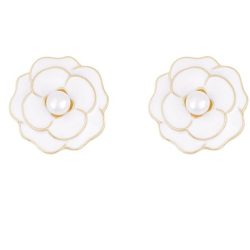 Knoopcover bloem wit 1cm