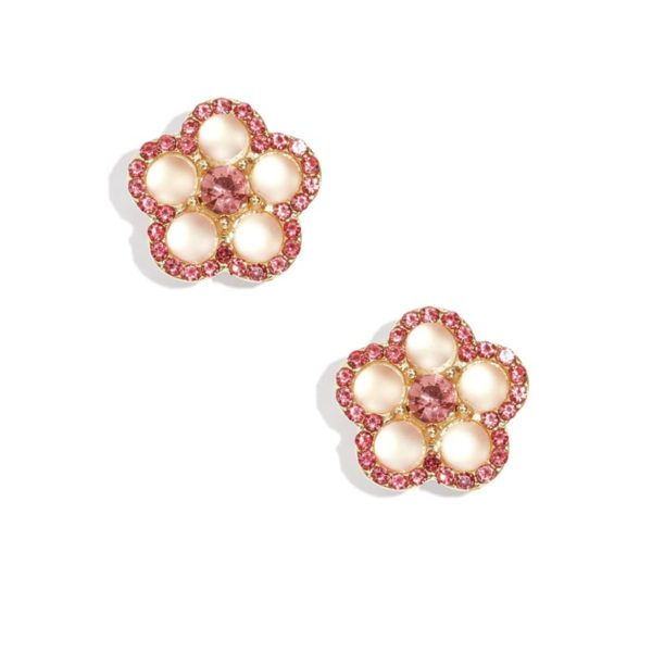 Knoopcover strass roze 1cm