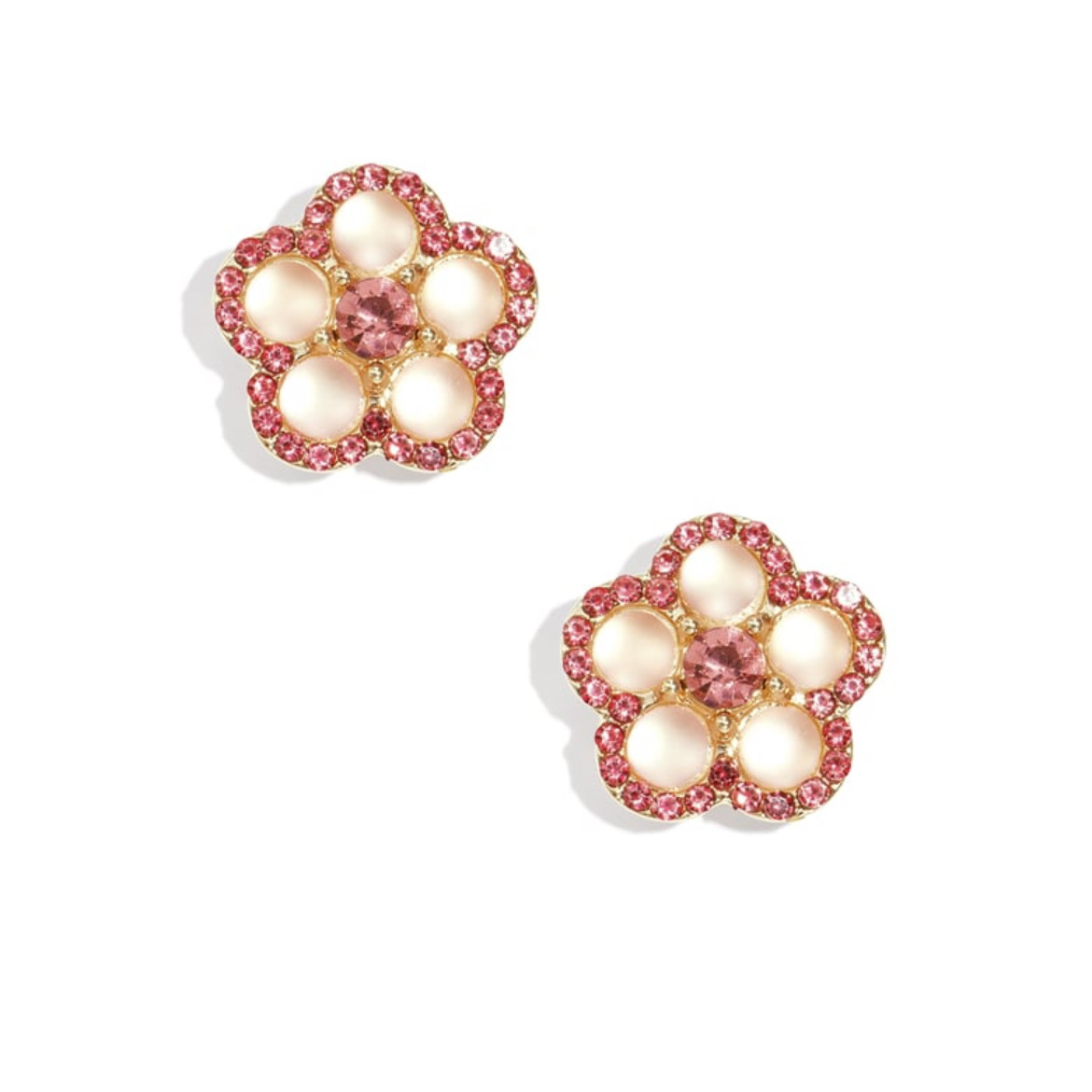 Knoopcover strass roze 1cm