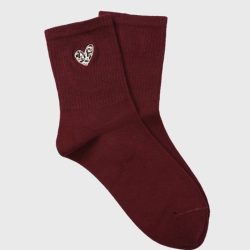Sokken met hart Bordeaux