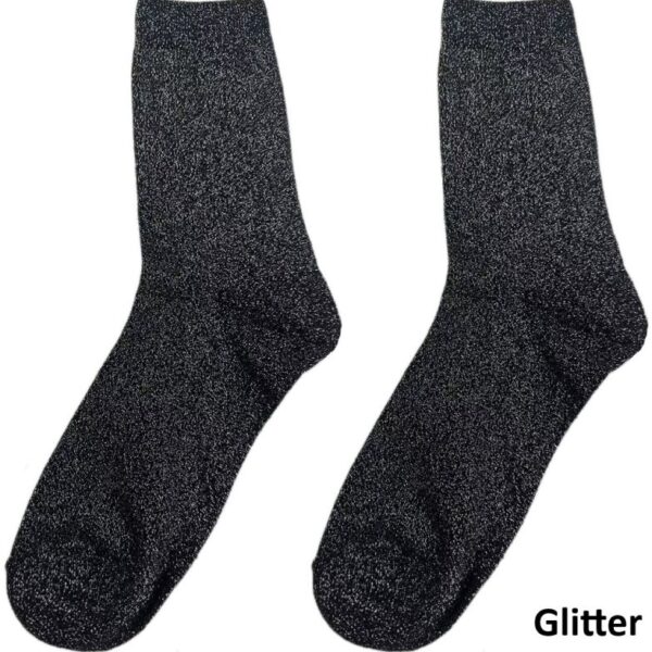Sokken glitter zwart 38-45