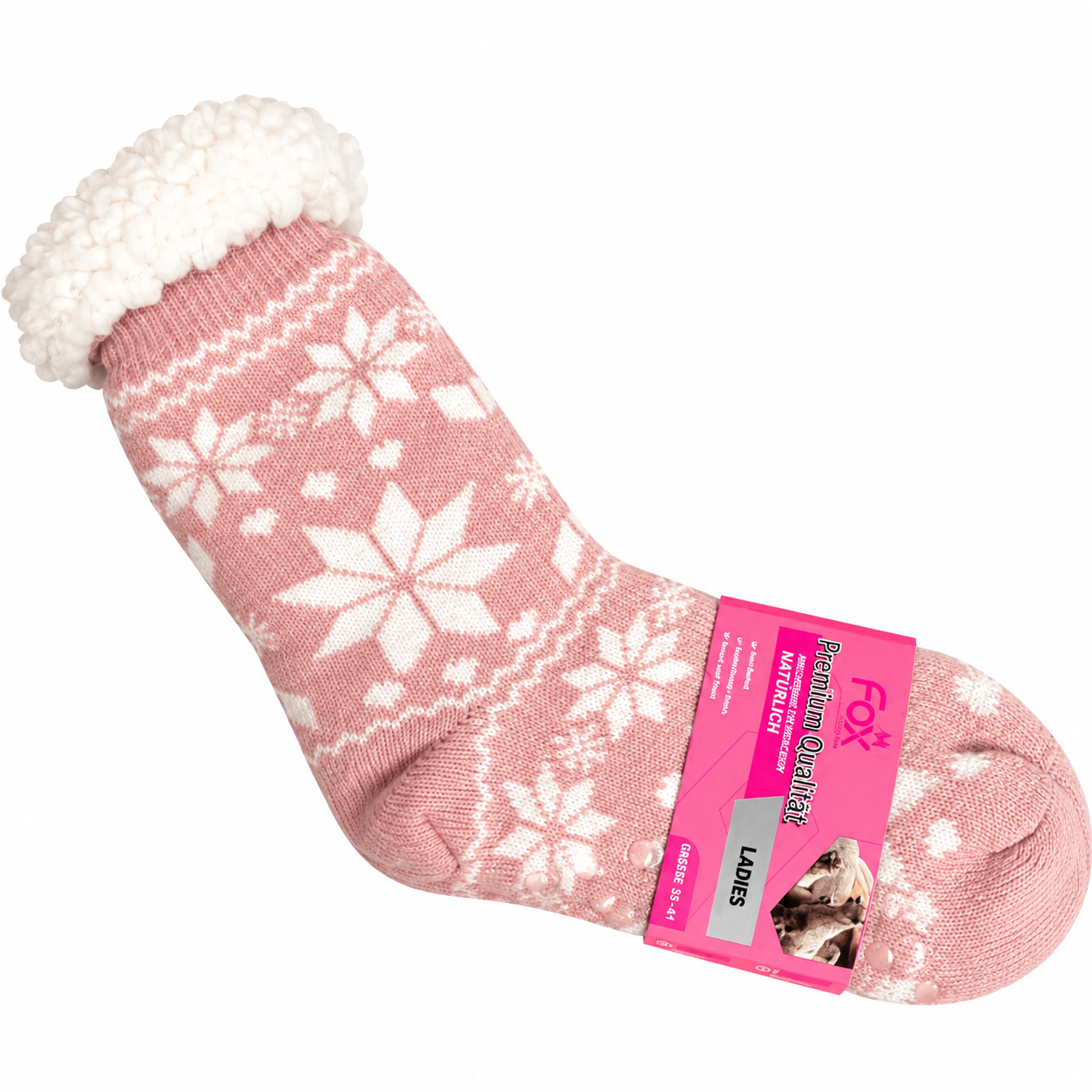 Warme cozy sokken roze